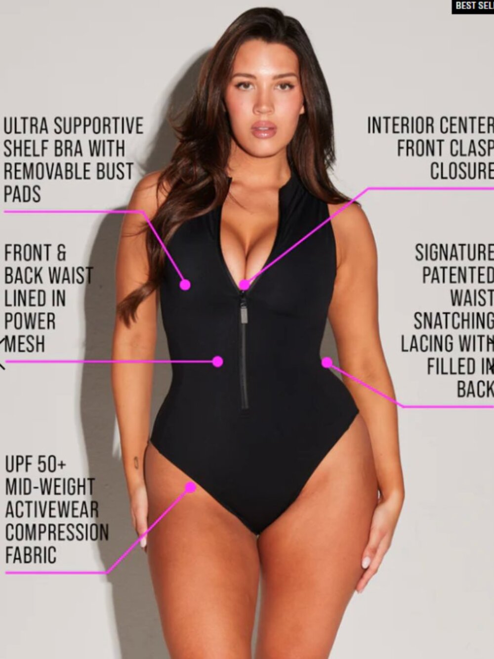NWT TA3 One-Piece Surfy Sleeveless Swimsuit - Picture 3 of 6